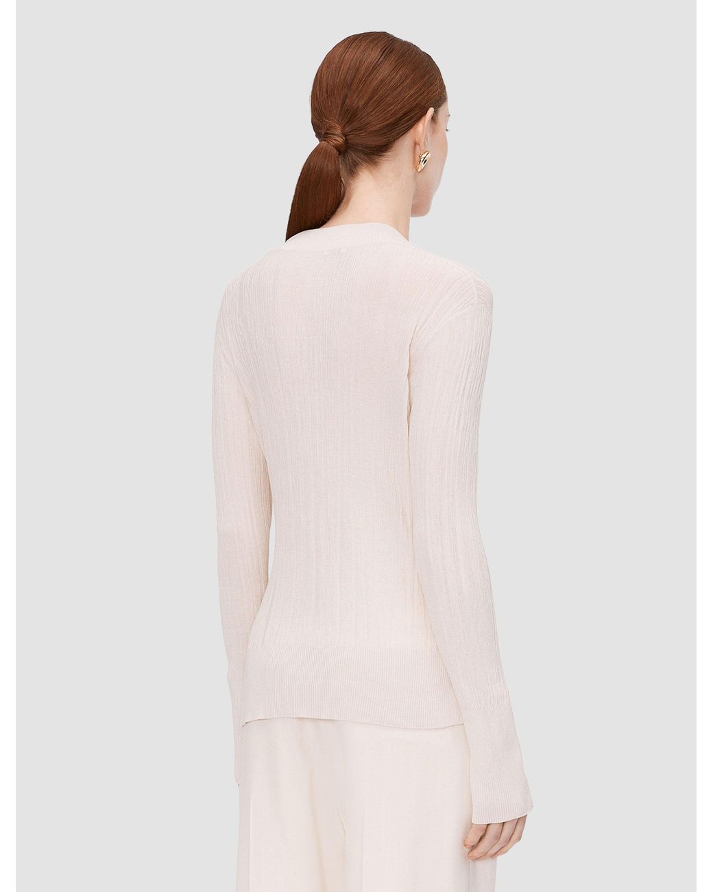 Joseph White Jardin Silk Cotton Rib Jumper