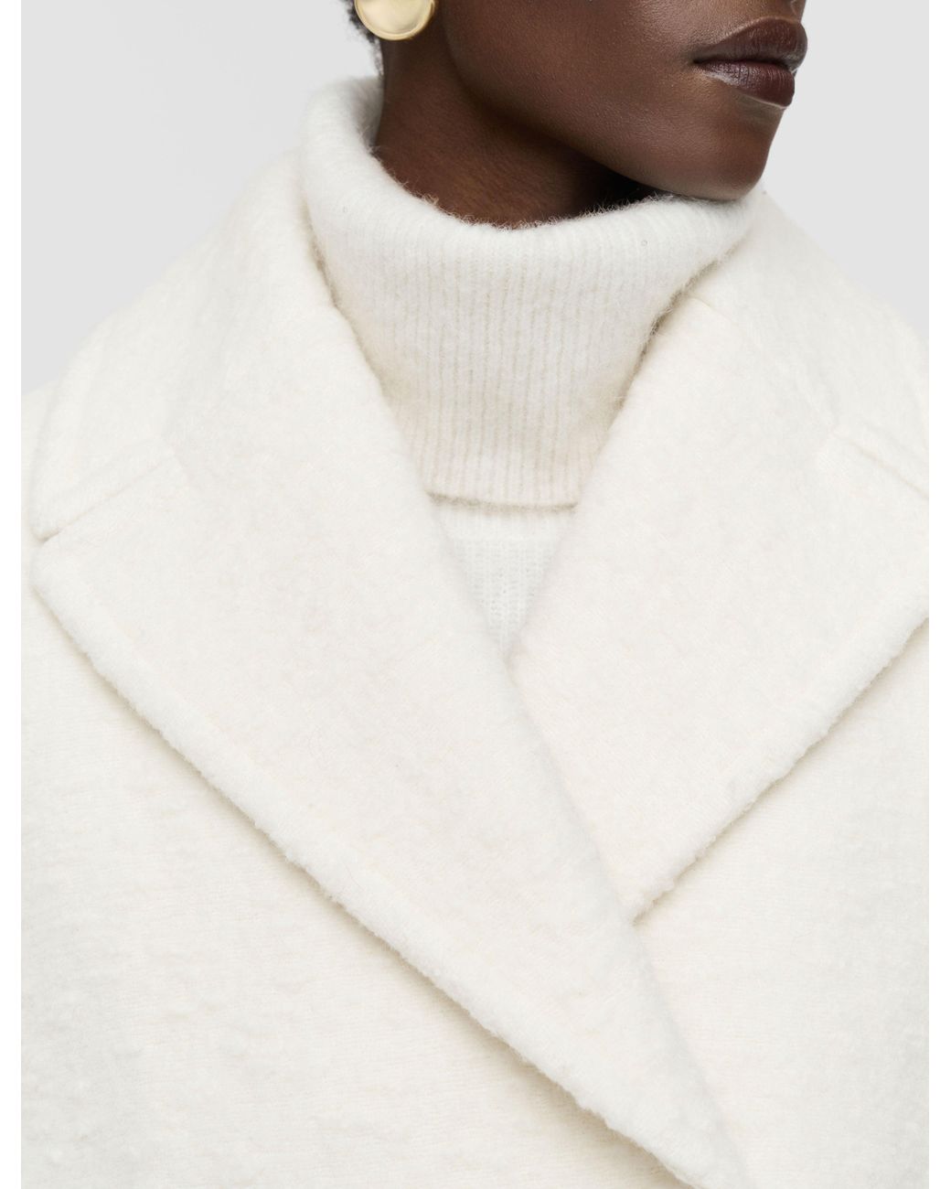 Joseph White Eddie Wool Bouclé Coat