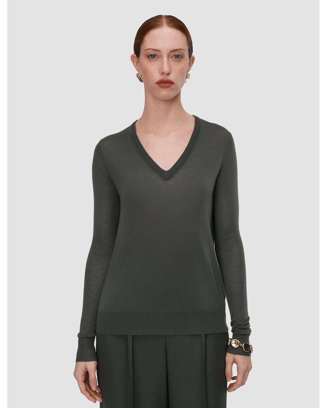 Joseph Green Cashair V Neck Jumper
