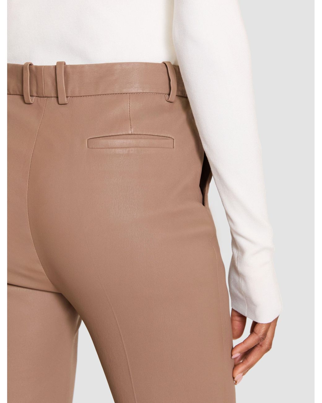 Joseph Natural Tafira Leather Stretch Trousers