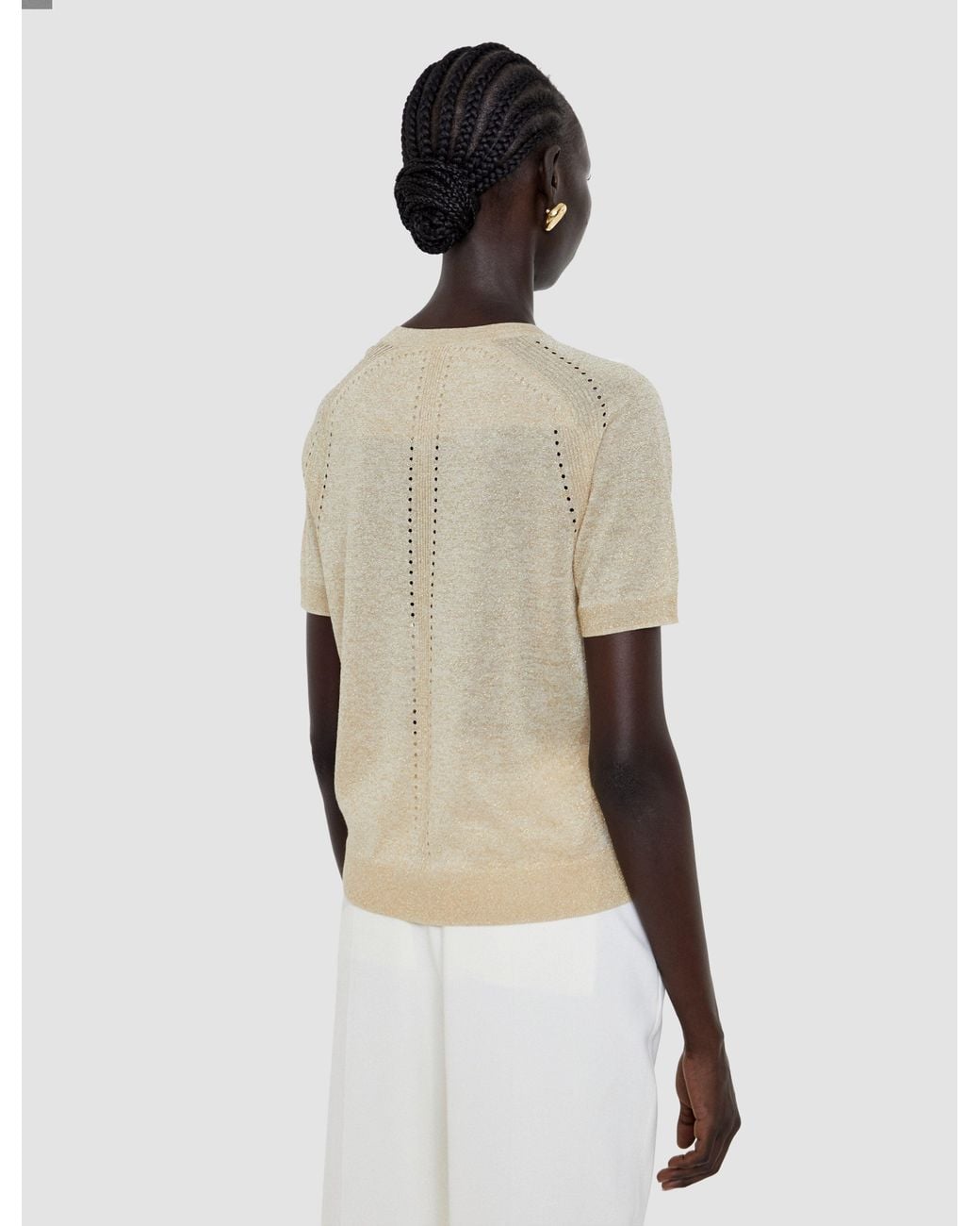 Joseph Natural Lille Lurex Knit Top