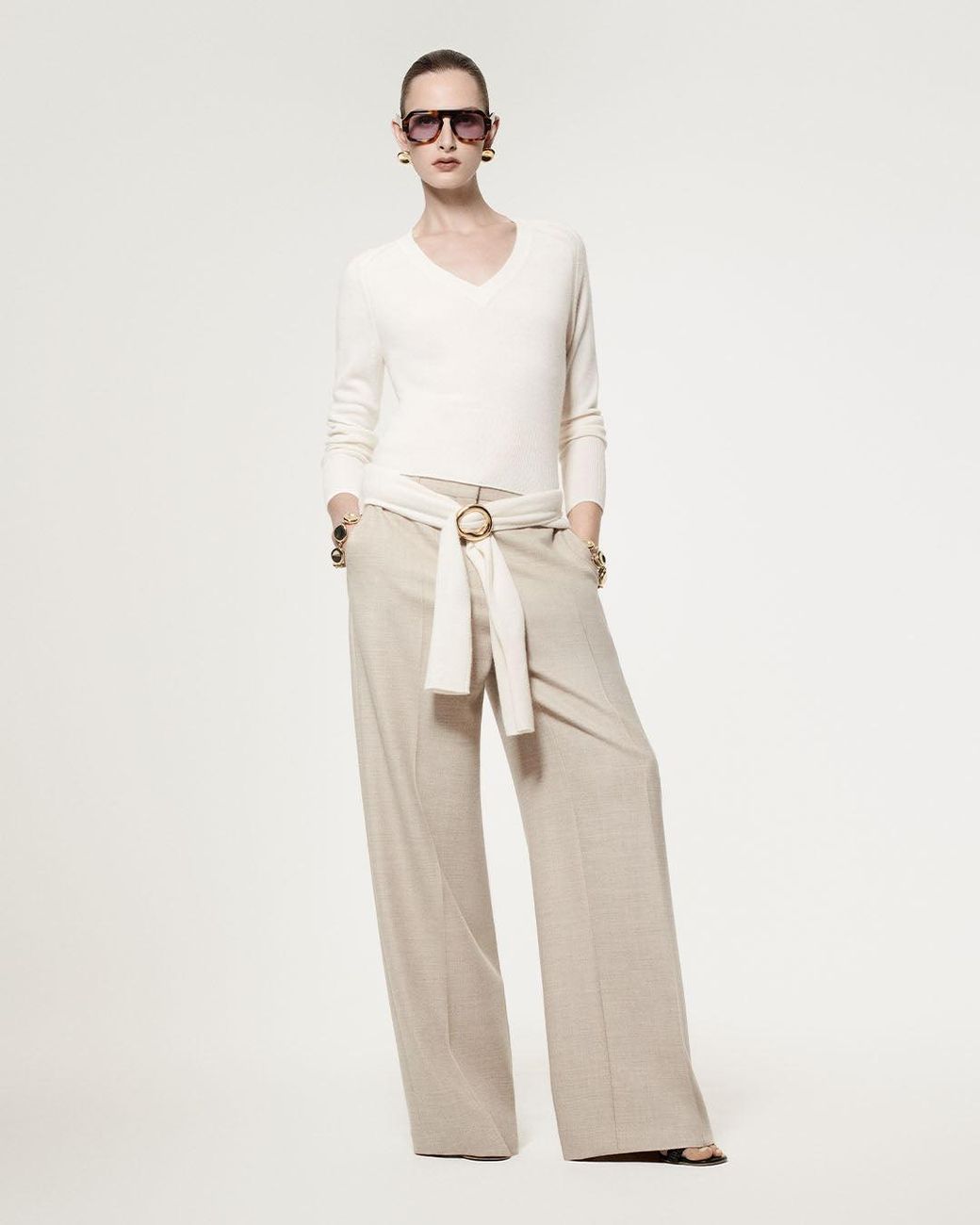 Joseph Natural Hawley Virgin Wool Trousers