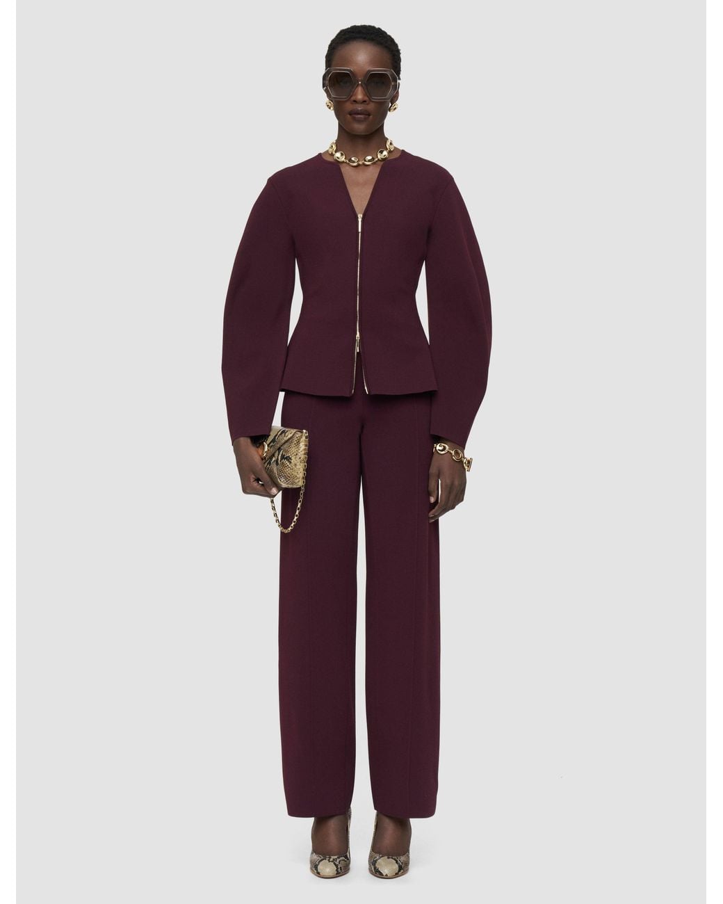 Joseph Purple Nancy Compact Milano Knit Trousers