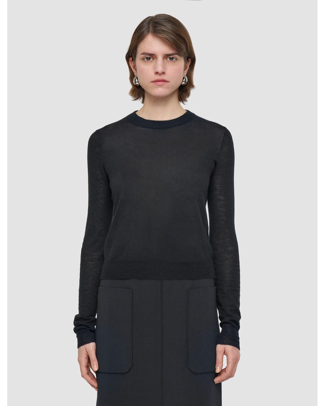 Joseph Black Cashair Round Neck Jumper