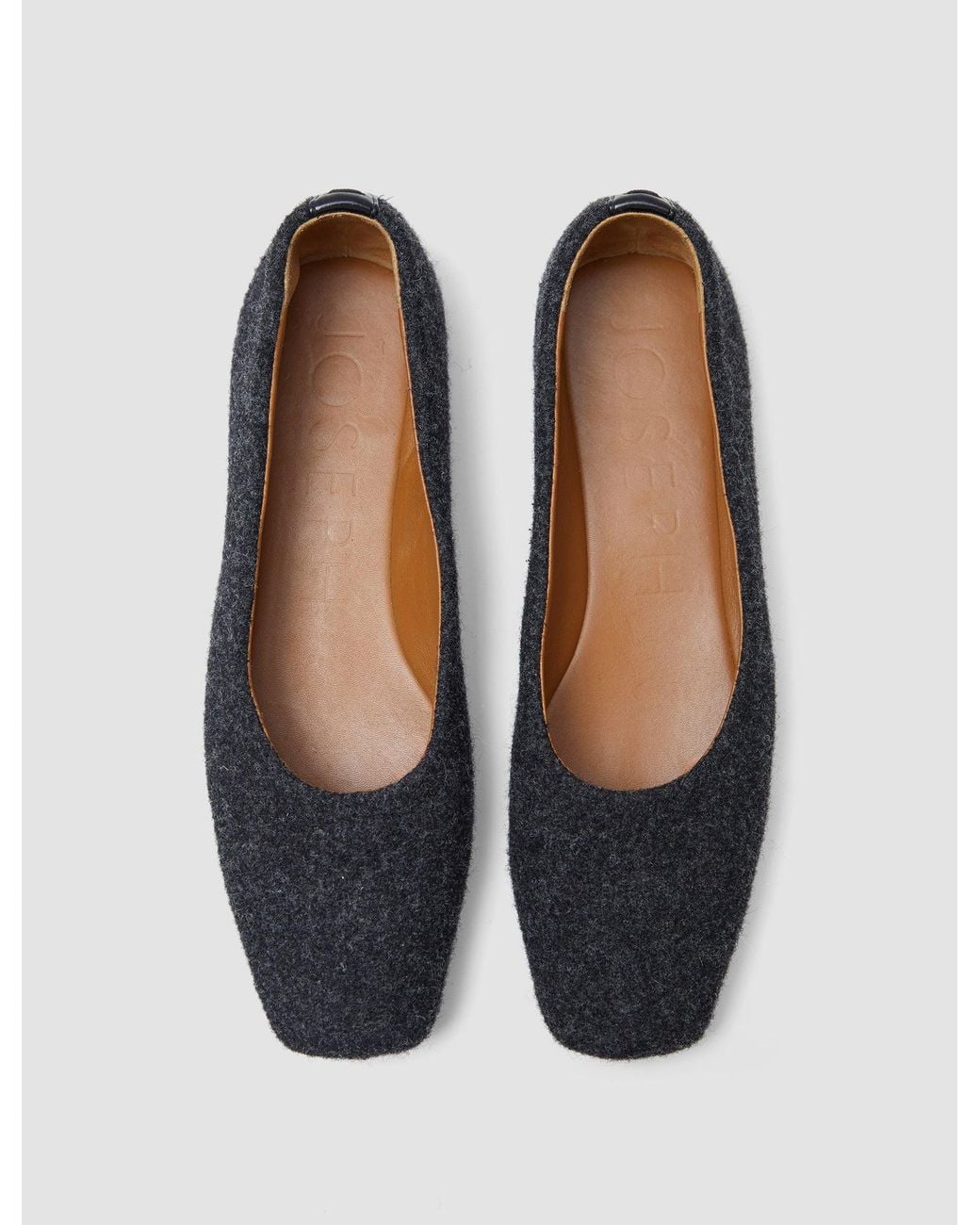 Joseph White Textured Wool Ballerinas