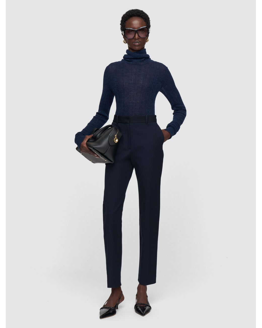 Joseph Blue Coleman Long Gabardine Stretch Trousers