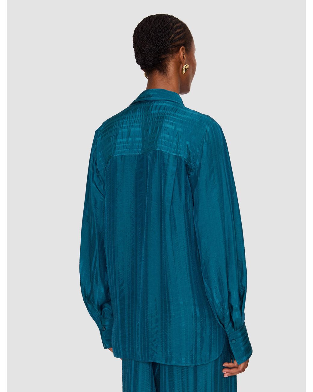Joseph Blue Sina Silk Stripe Blouse