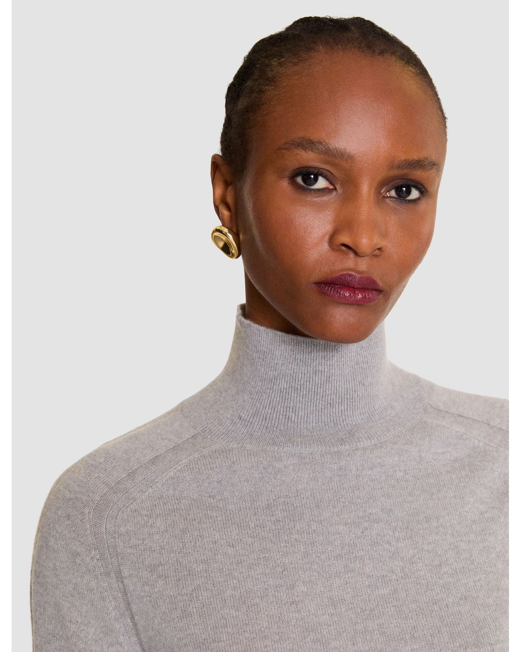 Joseph White Oxna Light Pure Cashmere High Neck Jumper