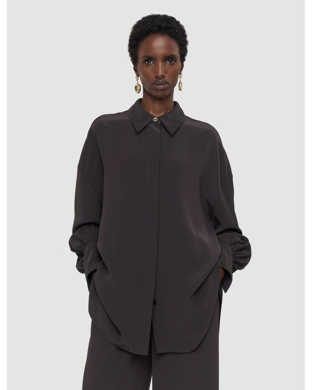 Joseph Black Camilia Satin Twill Blouse
