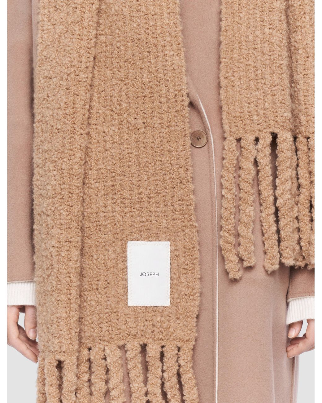 Joseph Natural Bouclé Knit Scarf