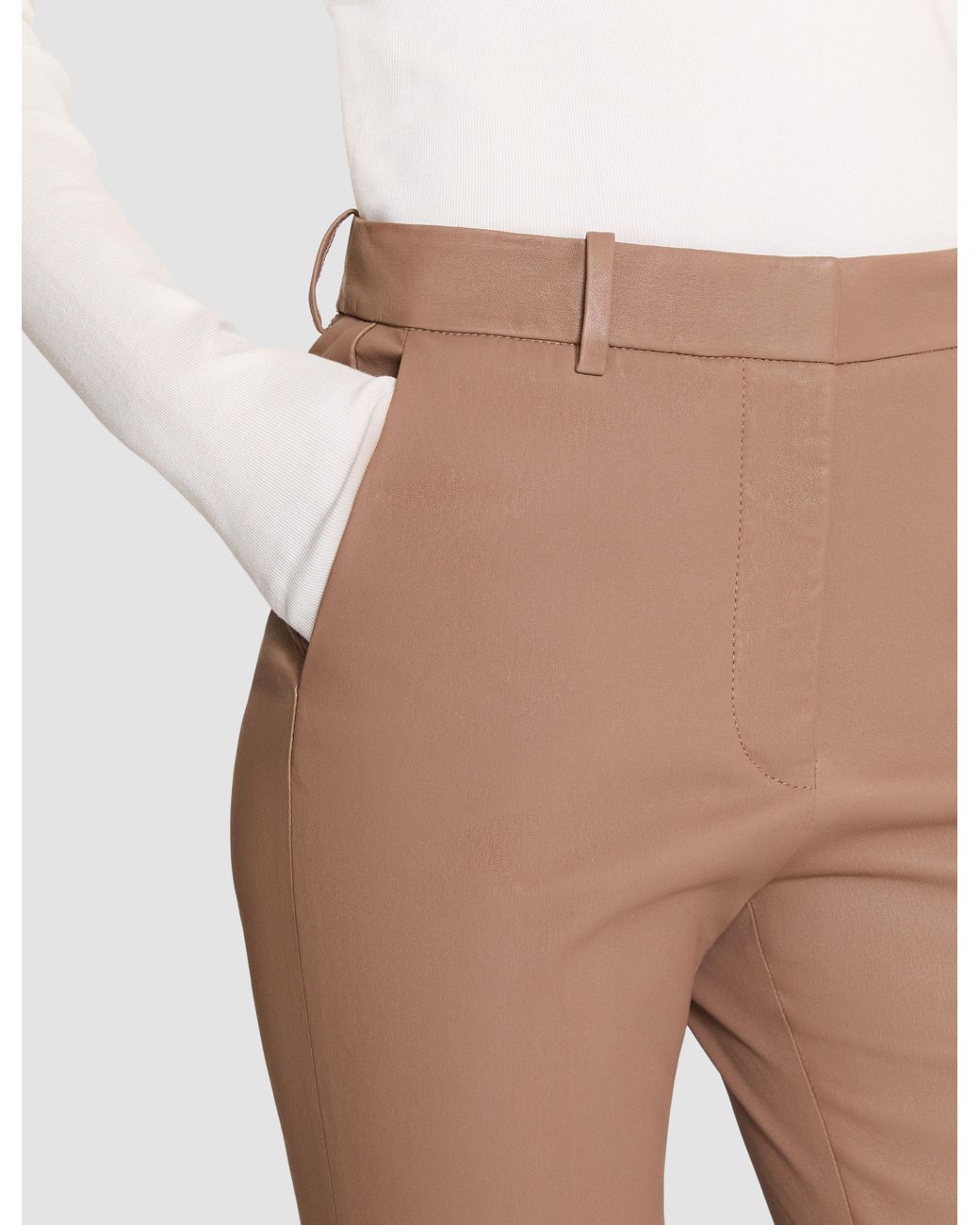 Joseph Natural Tafira Leather Stretch Trousers