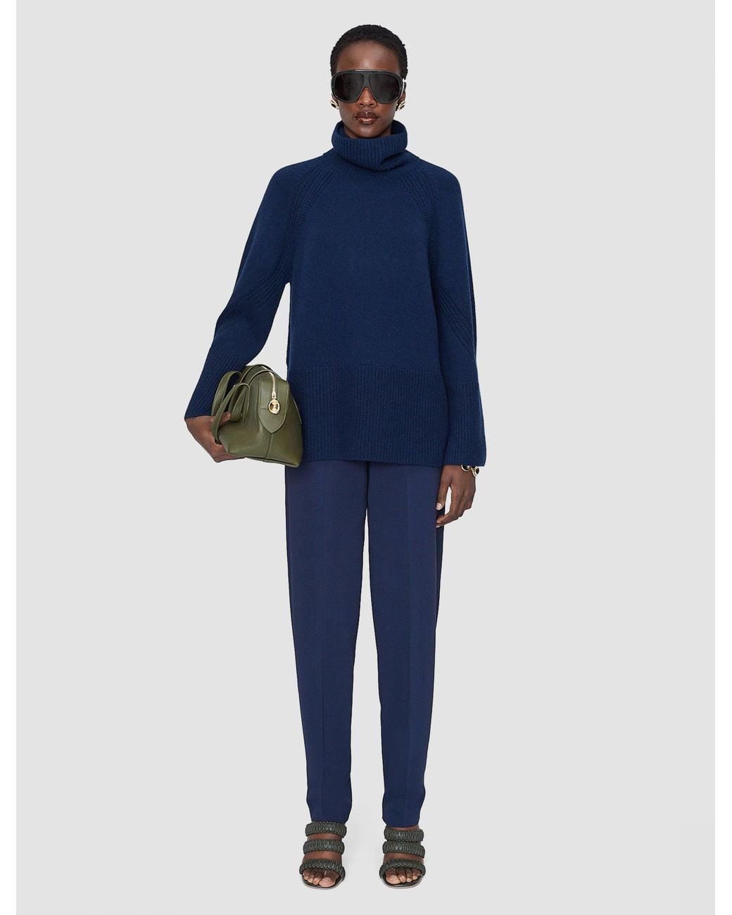 Joseph Blue Loftus Pure Cashmere High Neck Jumper