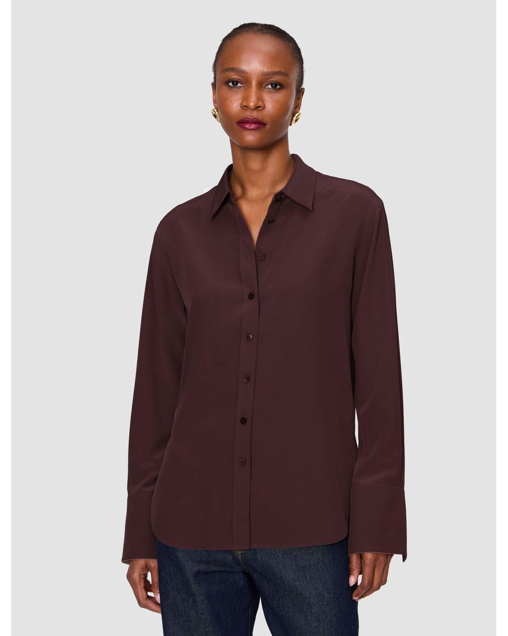 Joseph Brown Joe Crepe De Chine Silk Blouse