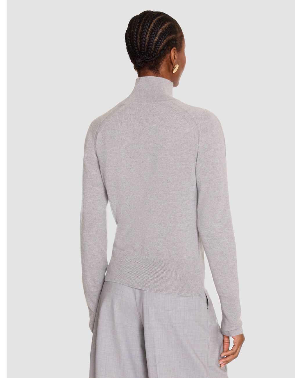 Joseph White Oxna Light Pure Cashmere High Neck Jumper
