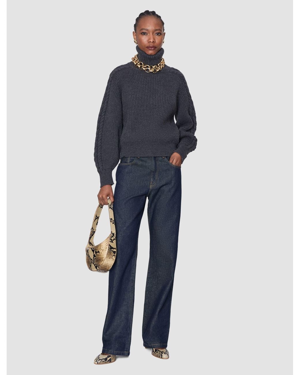 Joseph Black Alodina Merino Wool Knit Jumper