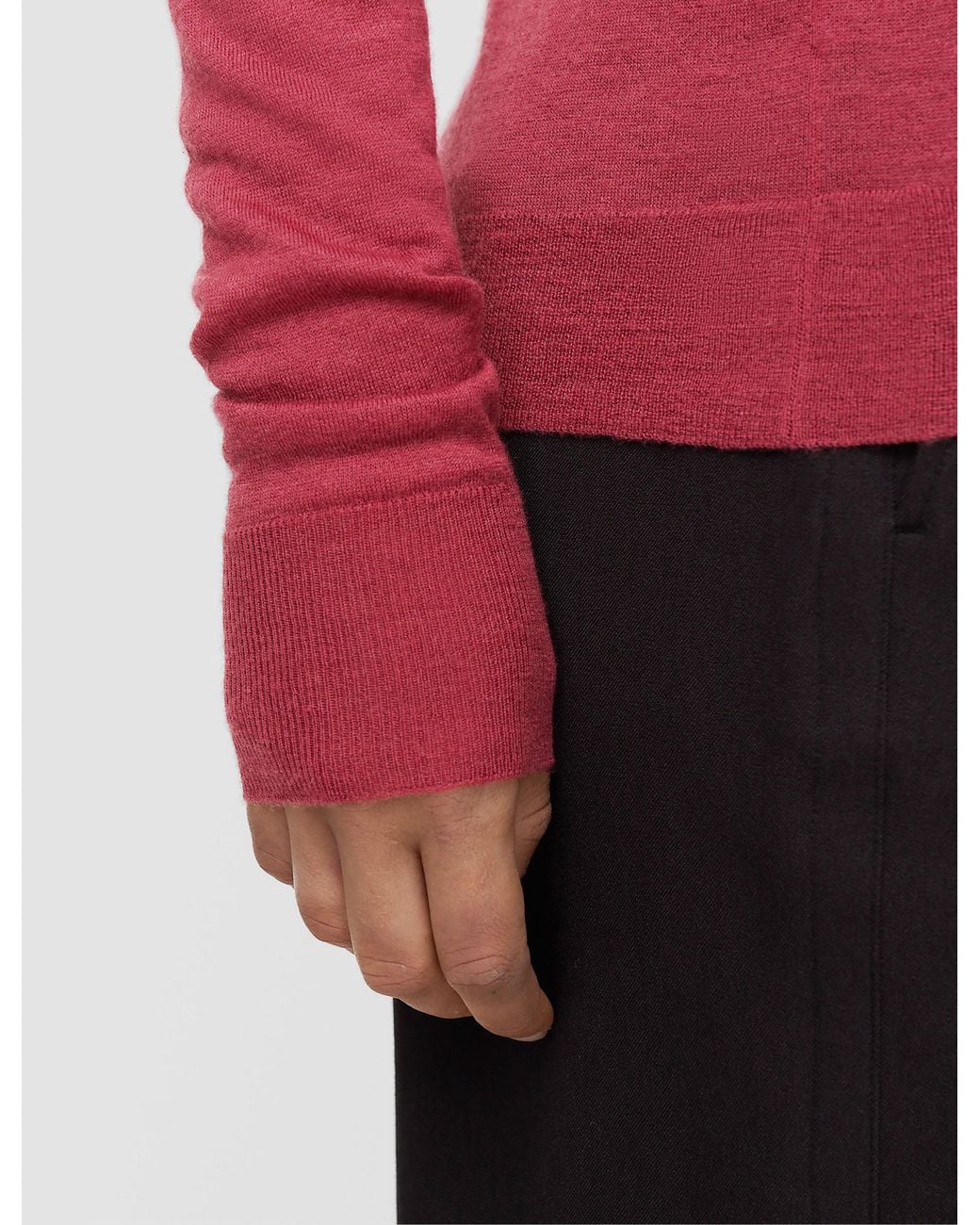 Joseph Red Cashair V Neck Jumper