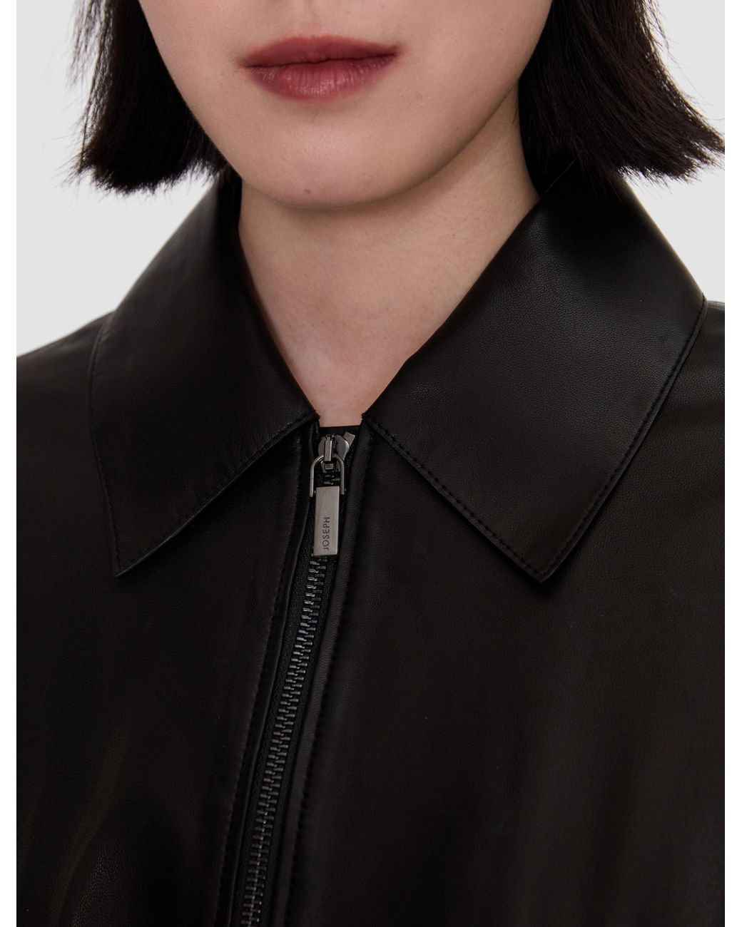 Joseph Black Tullia Soft Nappa Leather Jacket