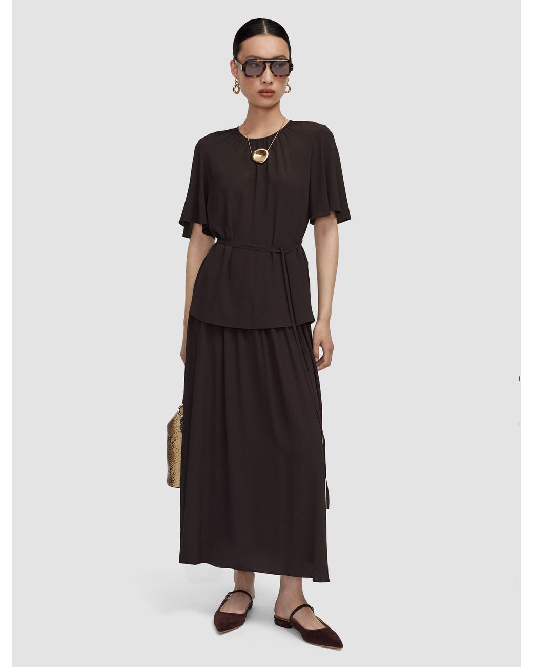 Joseph Brown Libby Silk Blend Crepe Top