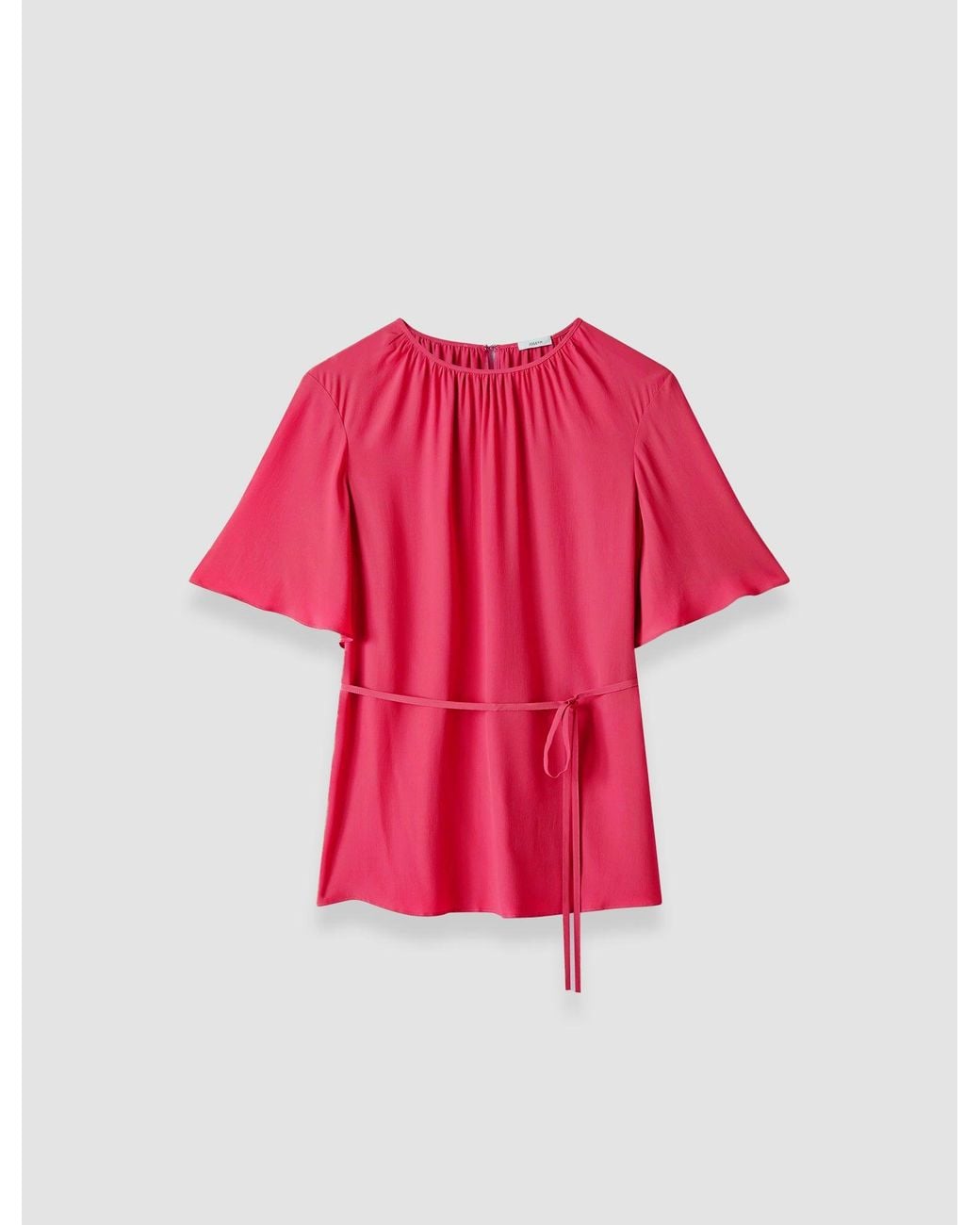 Joseph Red Libby Silk Blend Crepe Top