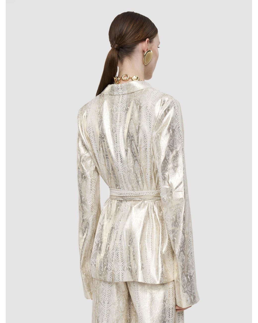 Joseph White Asher Silk Snake Lamé Jacket