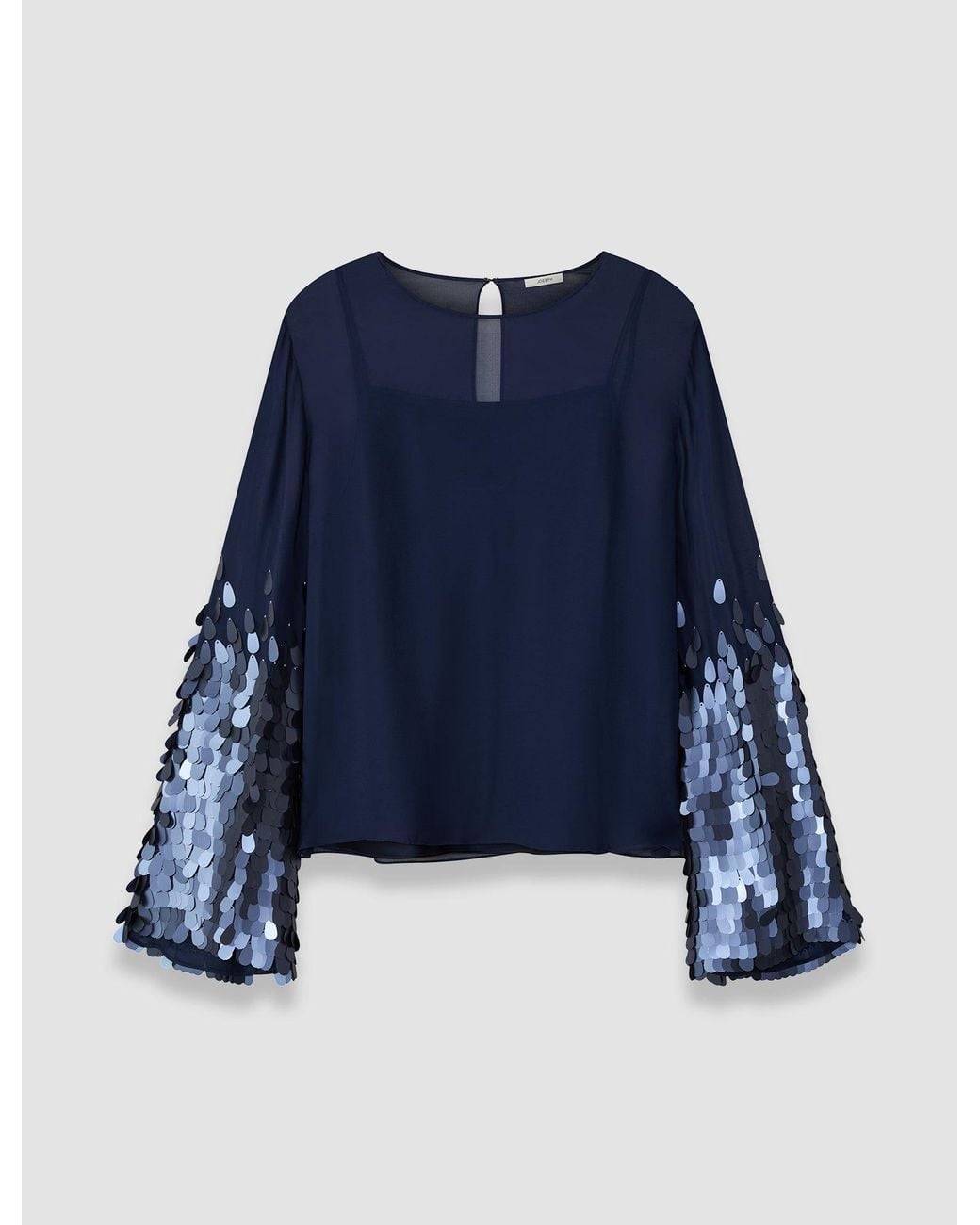 Joseph Blue Ariane Chiffon Sequin Blouse