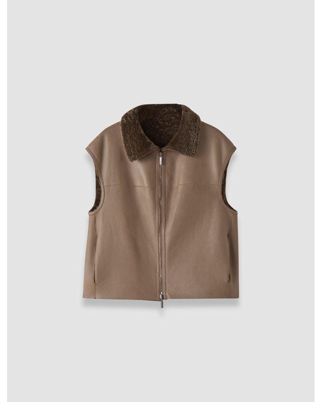 Joseph Brown Nico Reversible Textured Shearling Gilet