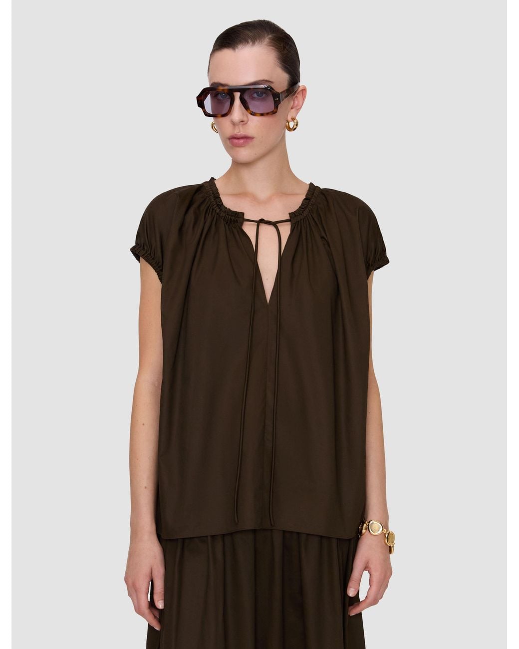 Joseph Green Cindy Cotton Sateen Blouse