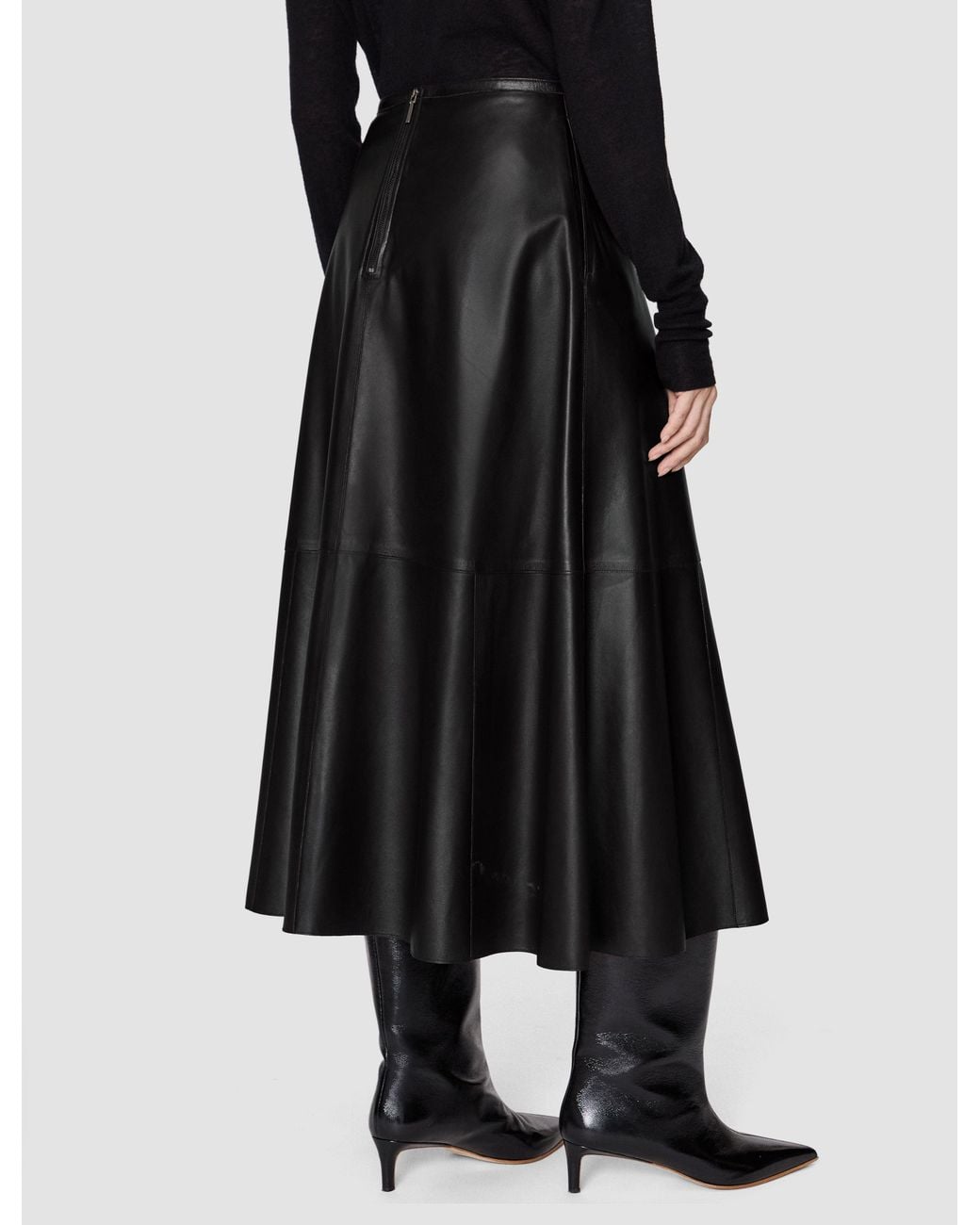 Joseph Black Helius Soft Nappa Leather Skirt