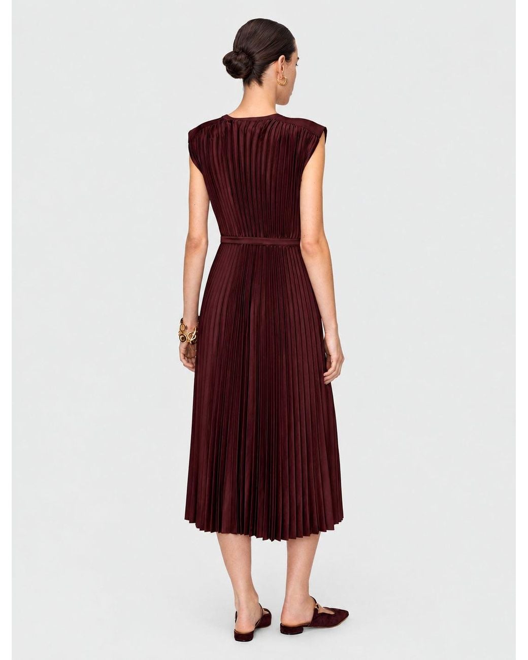 Joseph Purple Volta Knit Weave Plissé Dress