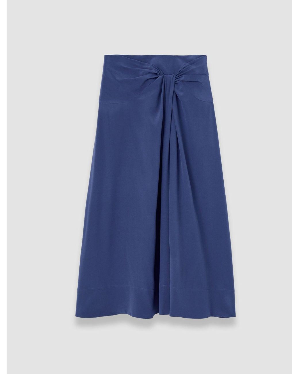 Joseph Blue Fran Crepe De Chine Knot Silk Skirt