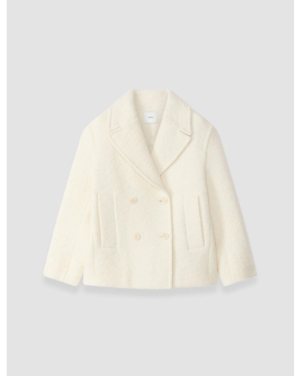 Joseph White Eddie Wool Bouclé Coat
