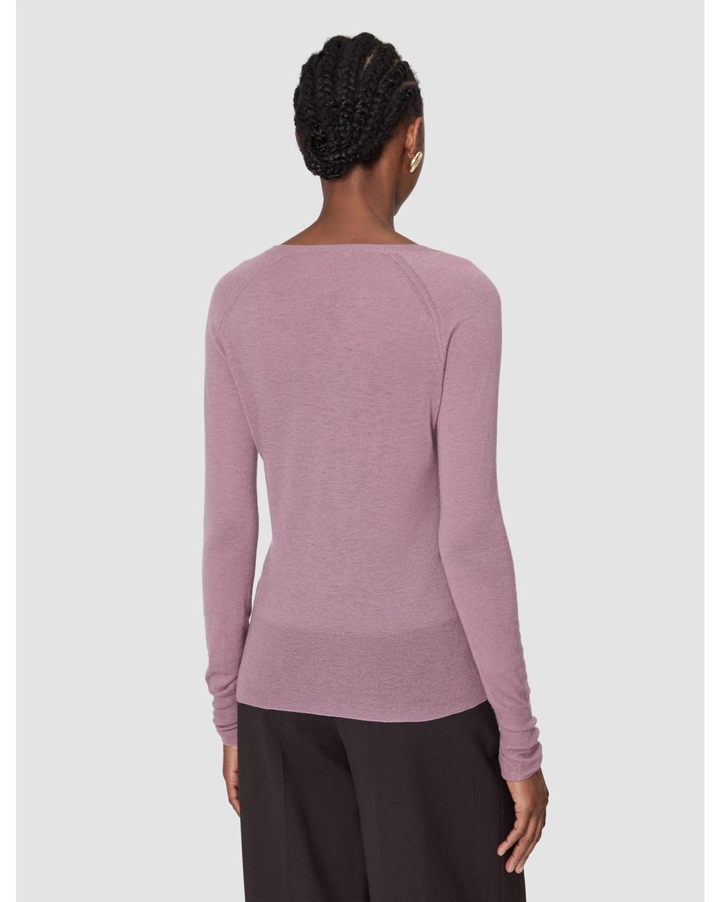 Joseph Pink Cetus Cashair V Neck Jumper