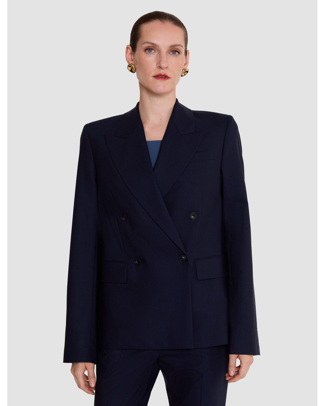 Joseph Blue Jaden Wool Tailoring Stretch Jacket