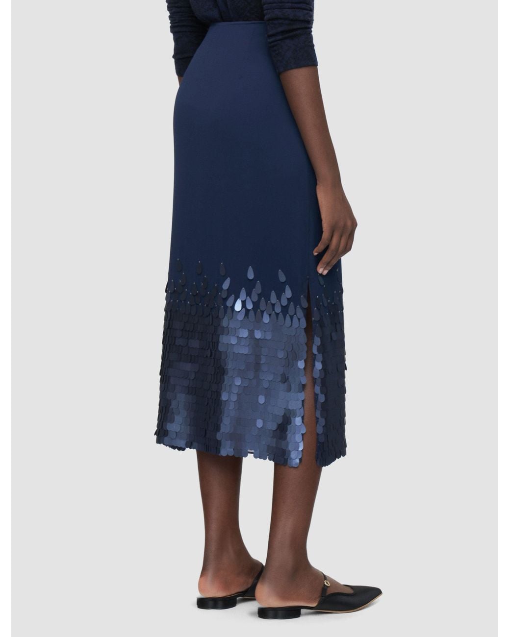 Joseph Blue Connie Chiffon Sequin Skirt