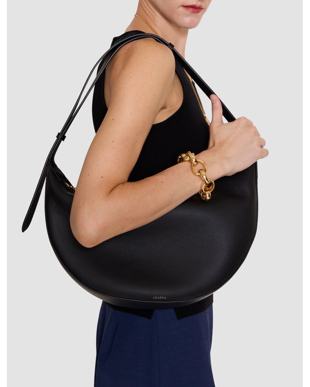 Joseph Blue Large Bean Leather Bag