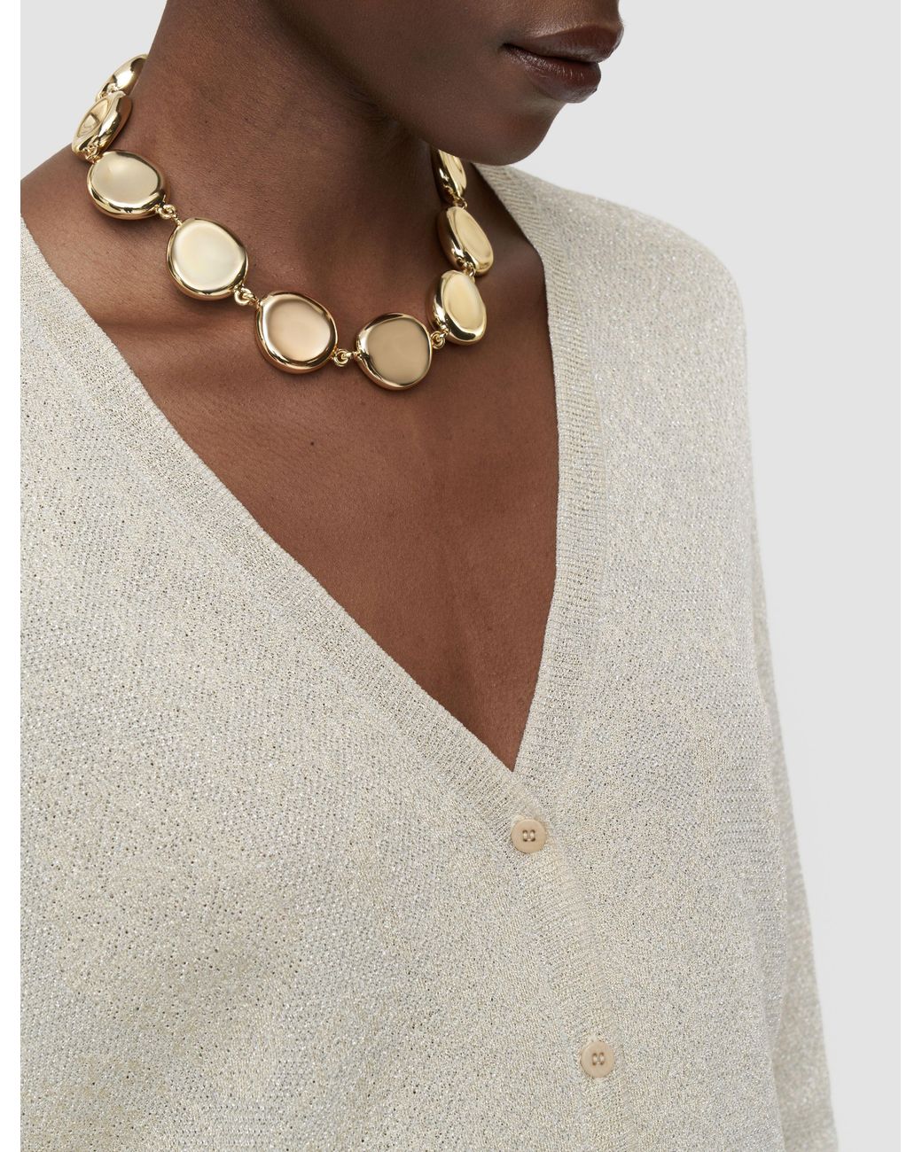 Joseph Natural Doris Lurex Snake Knit Cardigan