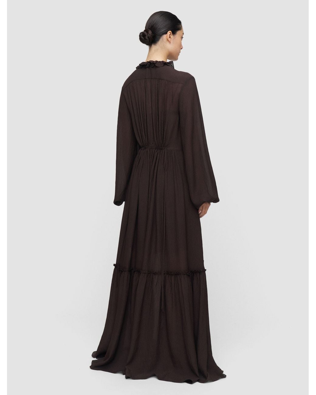 Joseph Brown Lotus Textured Silk Dress