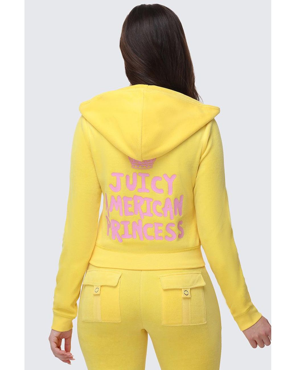 Juicy Couture American Princess Heritage Hoodie in Yellow | Lyst