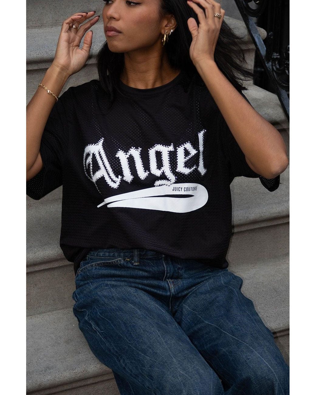 Juicy Couture Black Angel Couture Oversized Tee Dress