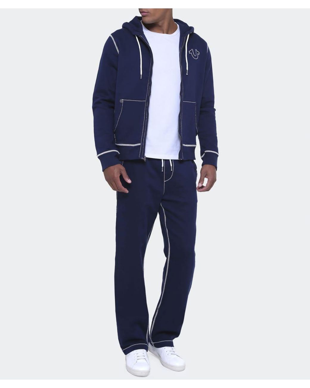 True Religion Big T Stitch Hoodie in 