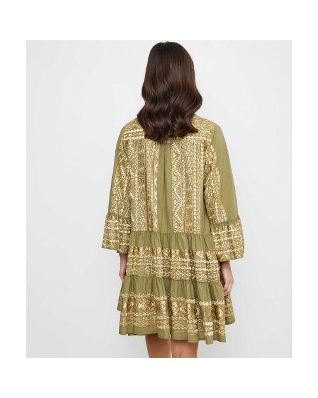 Greek Archaic Kori Classic Triangle Mini Dress in Natural | Lyst UK