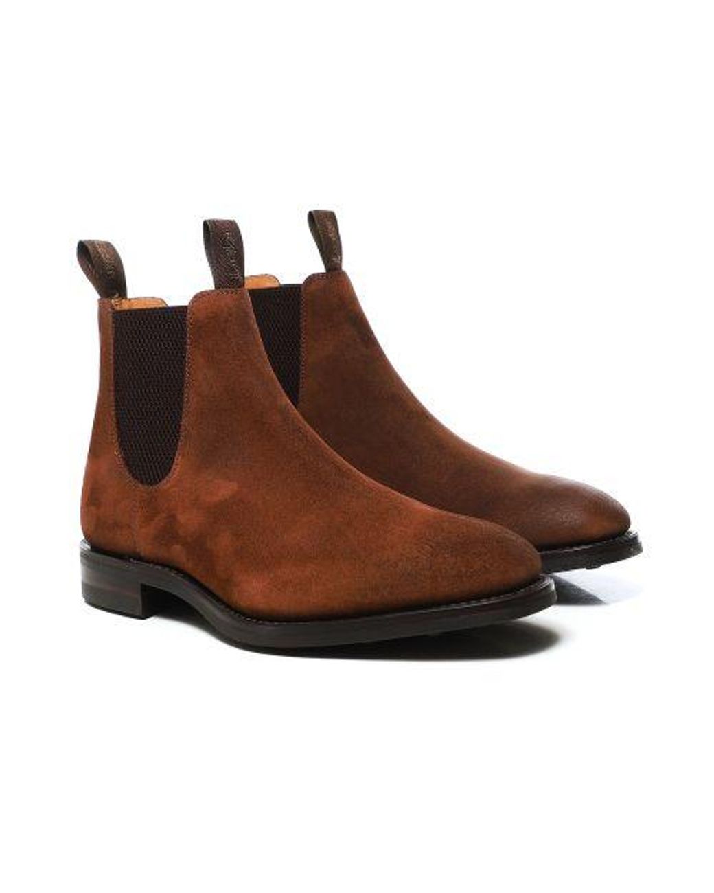 Loake Waxed Suede Chatsworth Chelsea Boots in Brown for Men Lyst UK