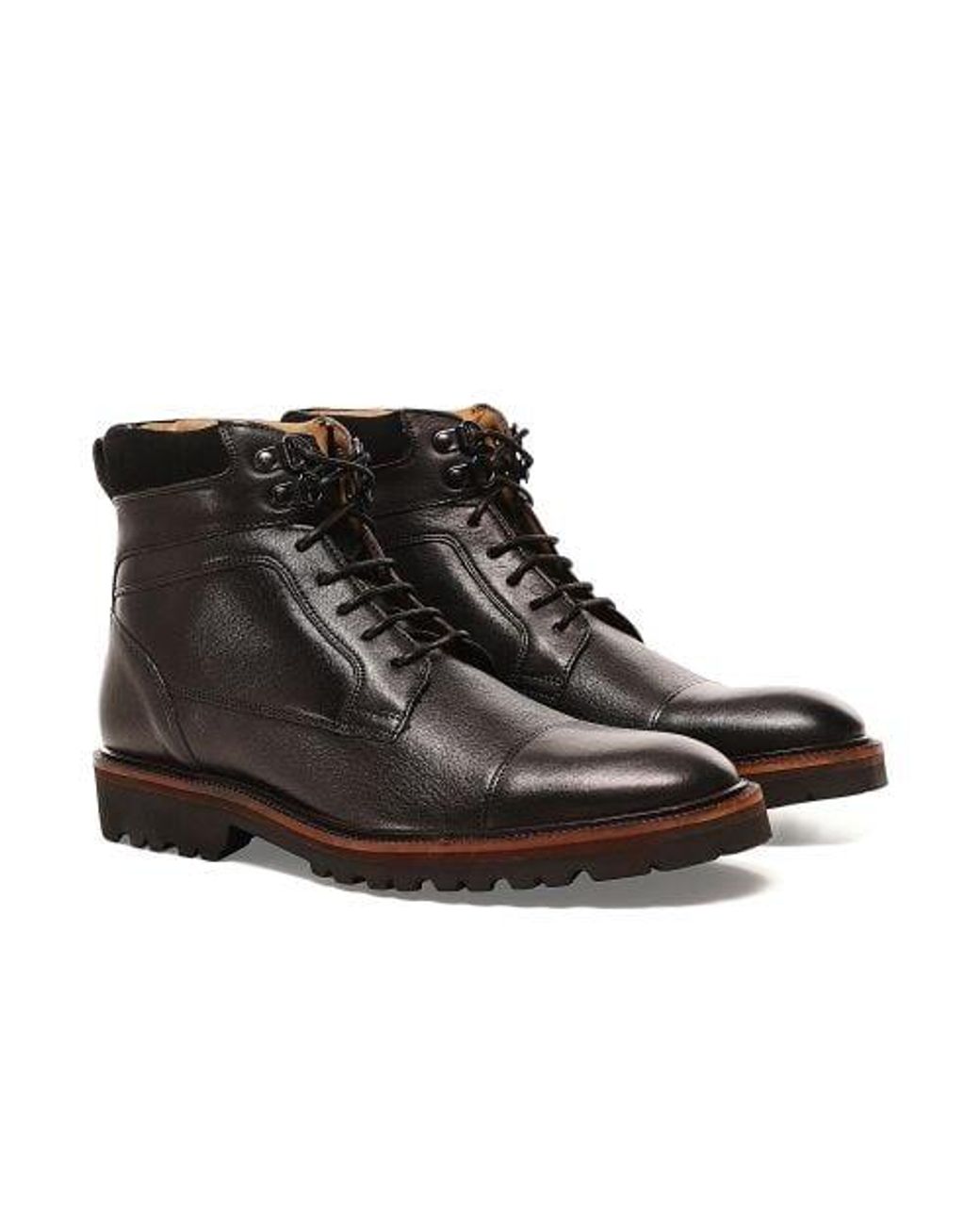 Black cap cheap toe boots