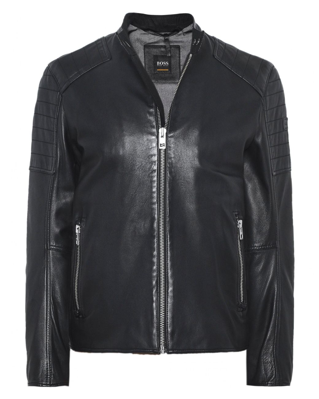 Bandiet zeewier kunst BOSS by HUGO BOSS Waxed Leather Jaysee Biker Jacket in Black for Men | Lyst  UK