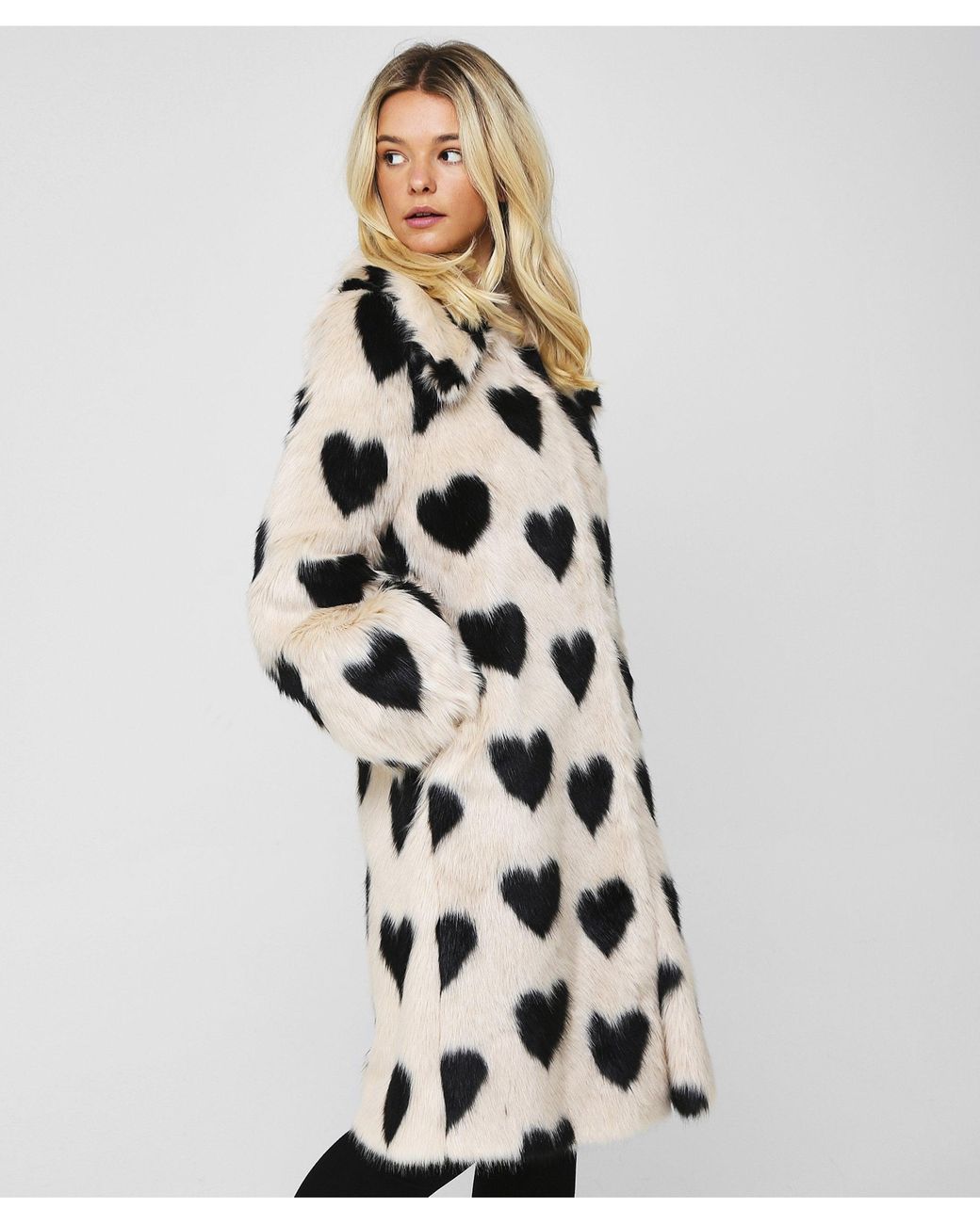 Shrimps Heart Jacquard Faux Fur Coat in Natural Lyst UK