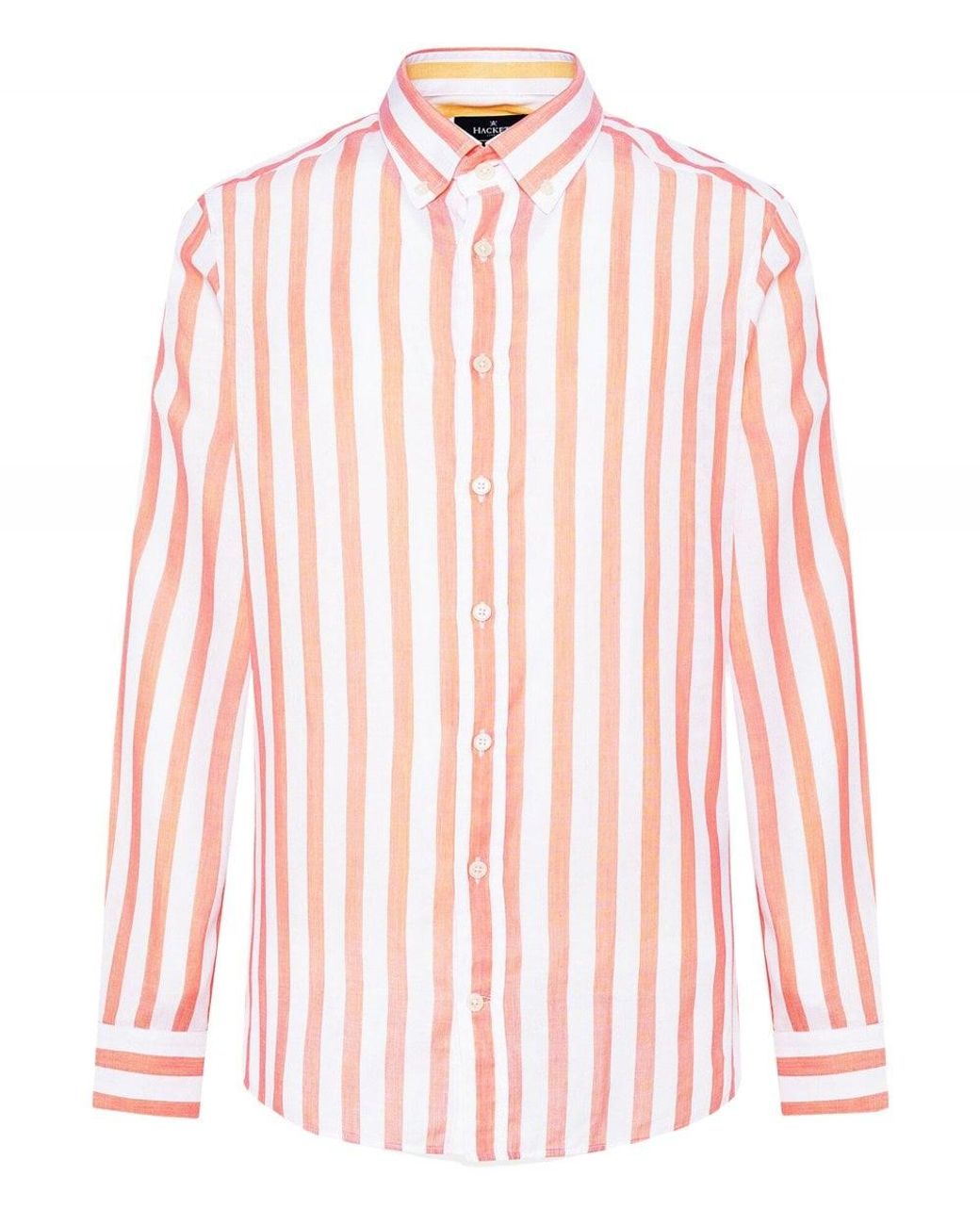 Hackett Slim Fit Butcher Stripe Shirt in Pink for Men - Lyst