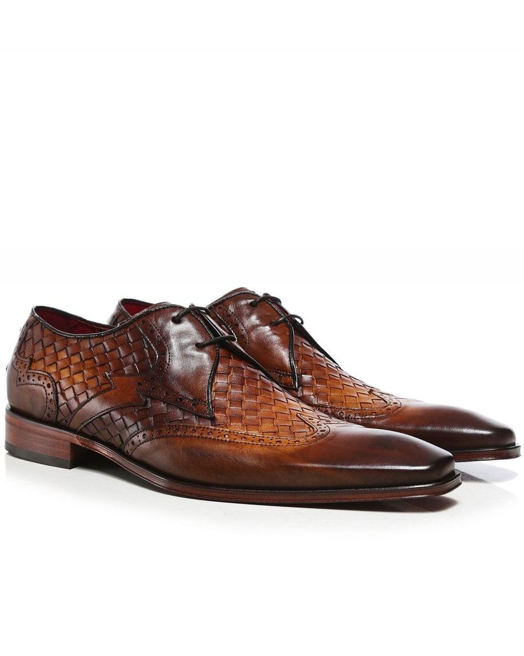 Jeffery West Woven Leather Wing-tip Scarface Shoes in Brown for Men - Lyst
