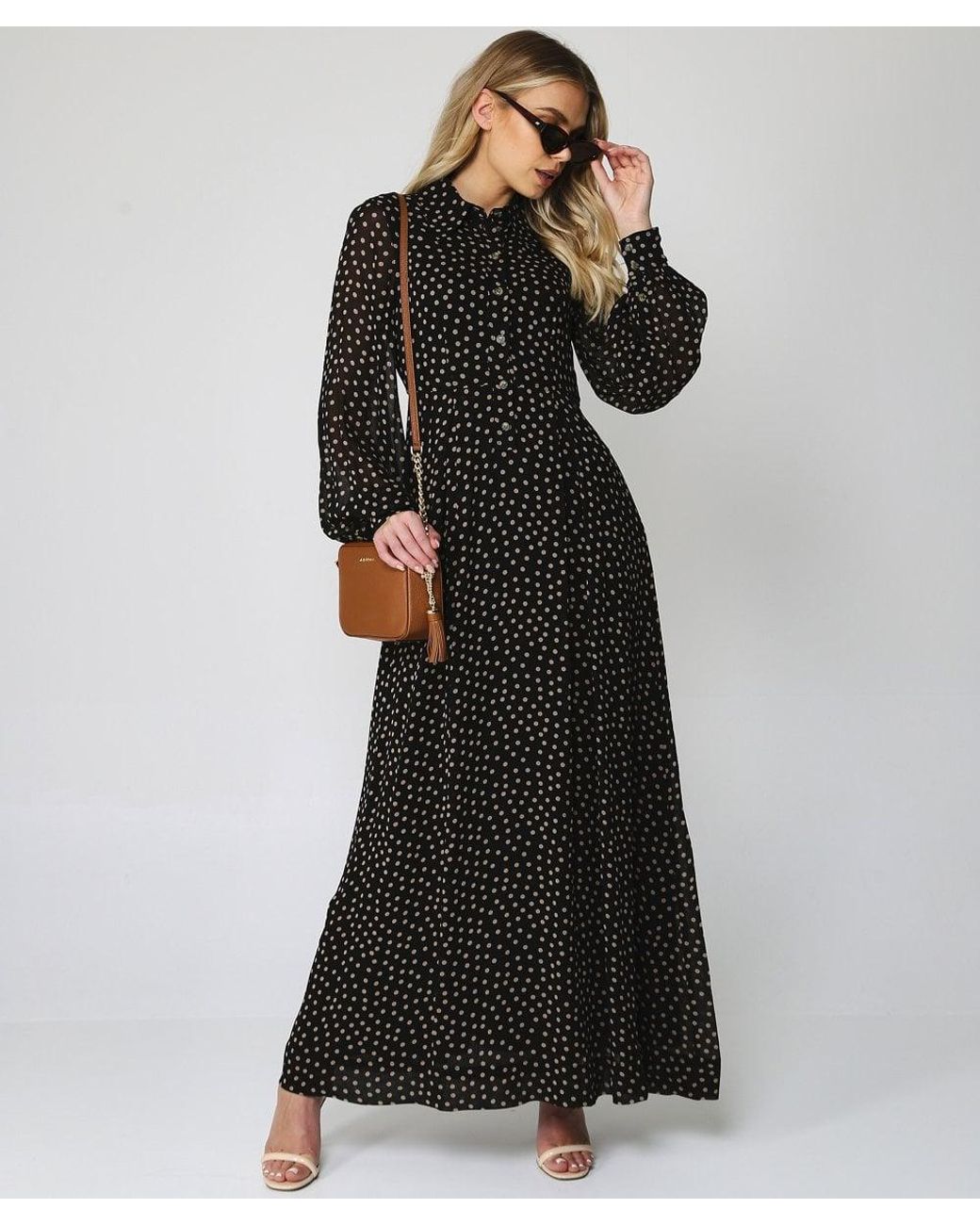 ganni printed georgette maxi dress