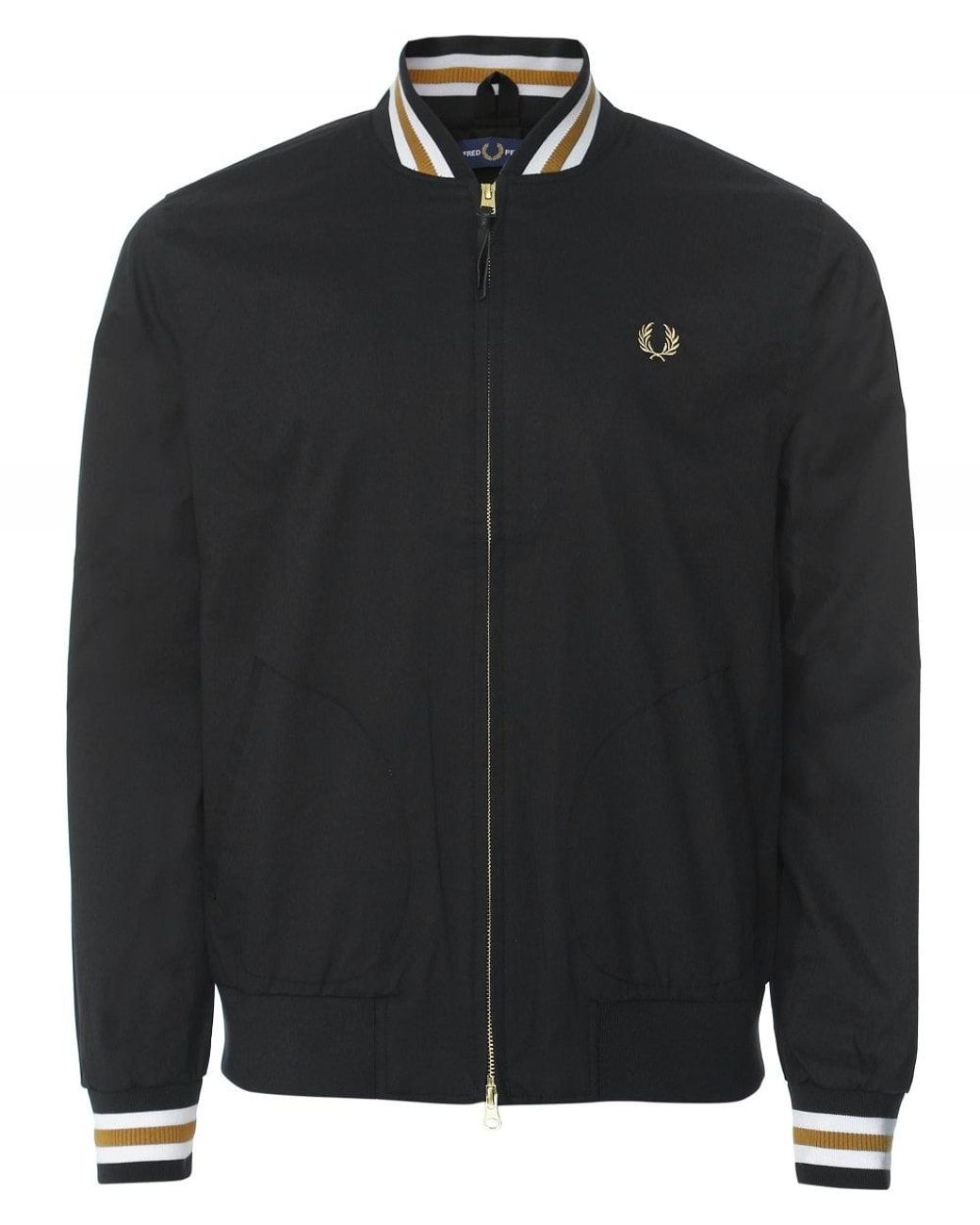 Fred Perry Synthetic Tennis Bomber Jacket J1532 102 in Black for Men - Lyst