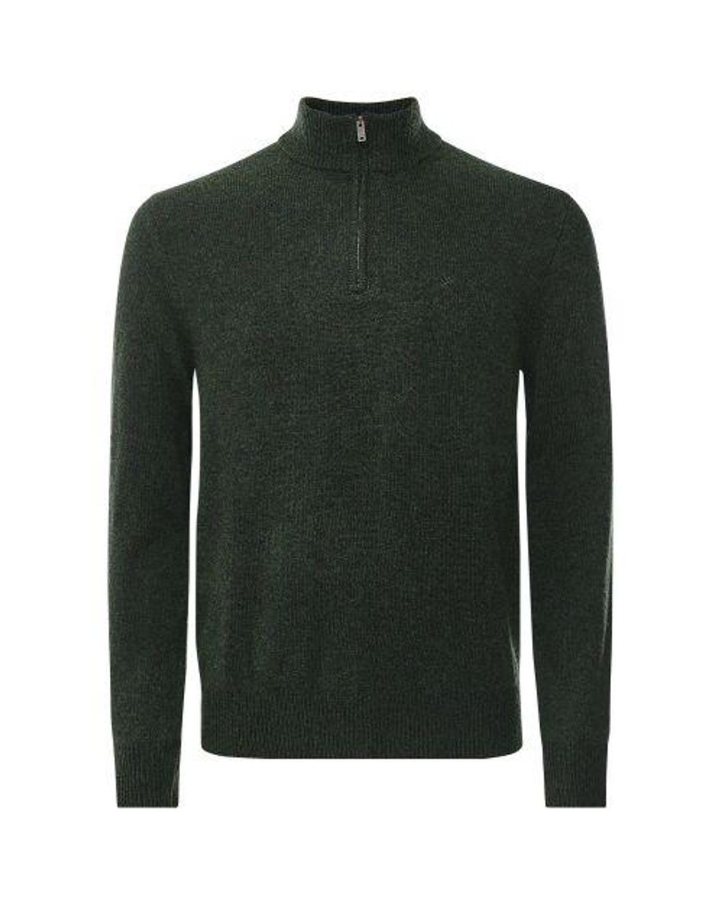 Hackett Lambswool Half zip Jumper in Green for Men Lyst UK